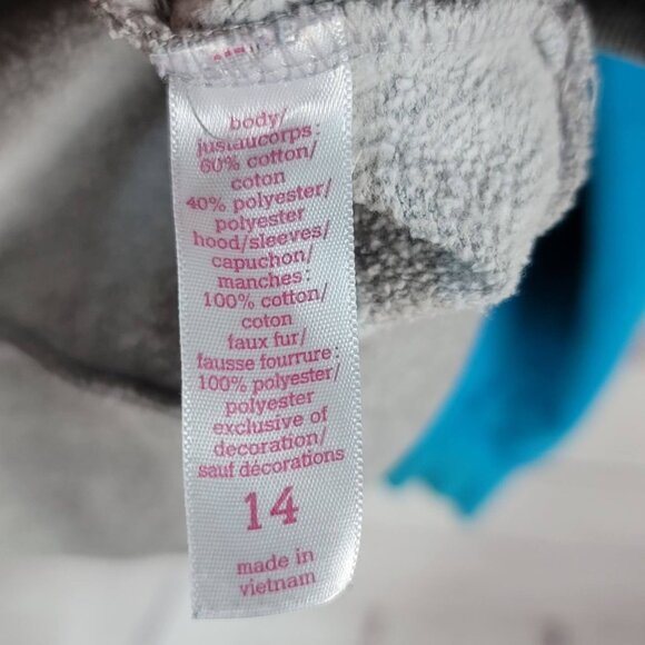 Justice Girls Sparkle Hoodie Gray Size 14 Sherpa Long Sleeve Seal Sweatshirt - Picture 6 of 6